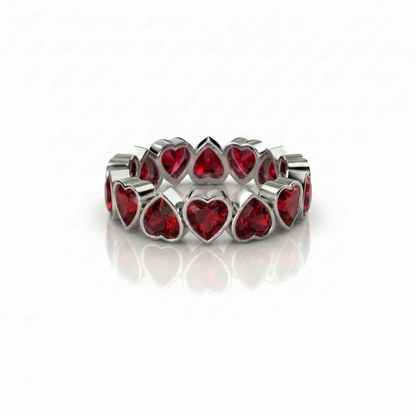 Amore Frame Eternity Ring – Deep Red Garnet