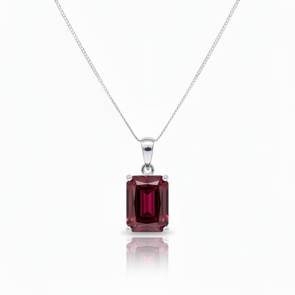 Nexus Statement Pendant – Deep Red Garnet