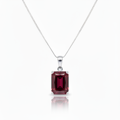 Nexus Statement Pendant – Deep Red Garnet