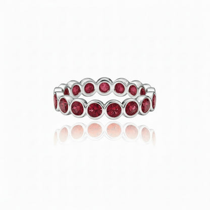 Forma Eternity Ring – Deep Red Garnet