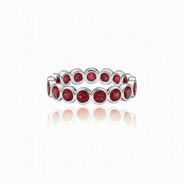 Forma Eternity Ring – Deep Red Garnet