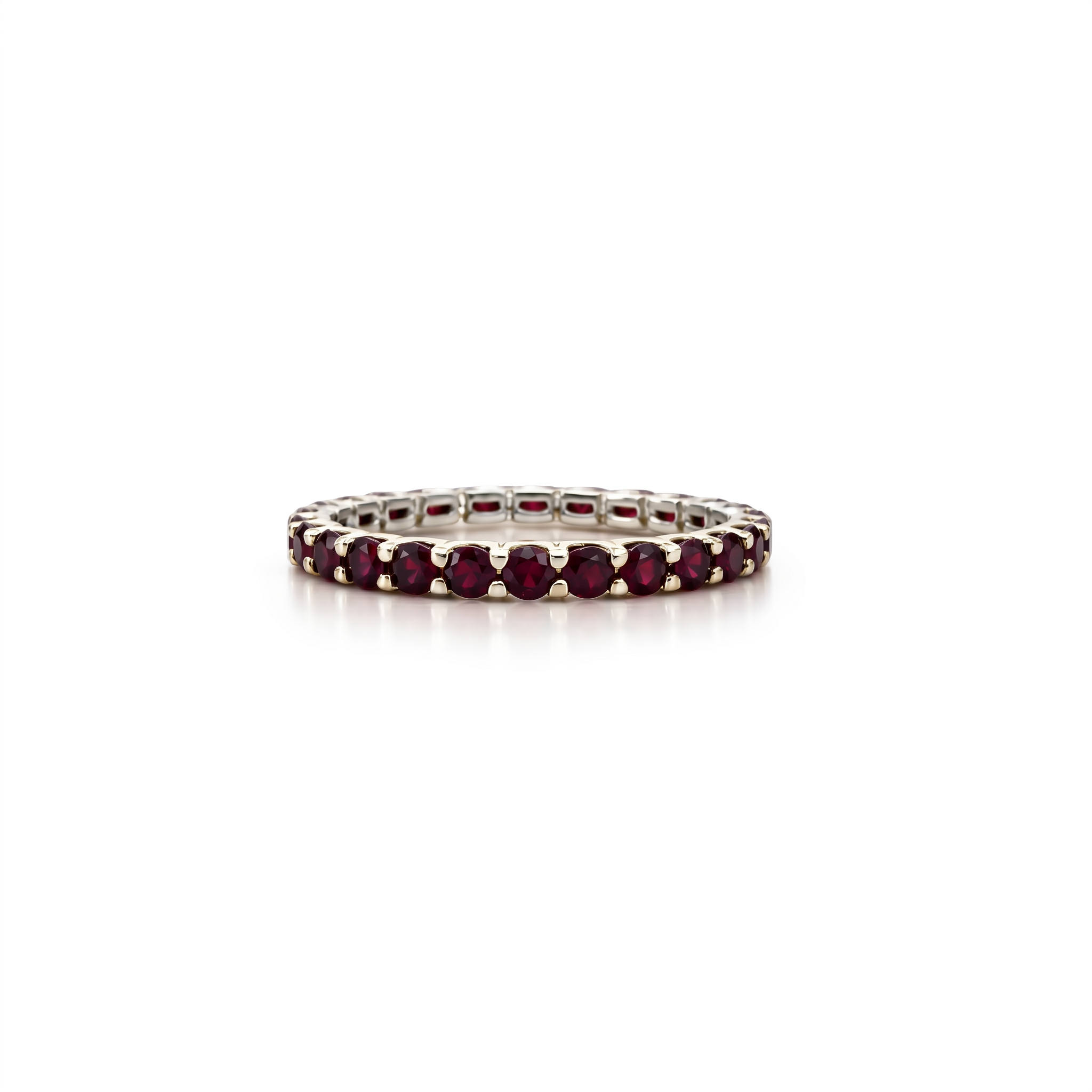 Linea Midi Ring – Deep Red Garnet