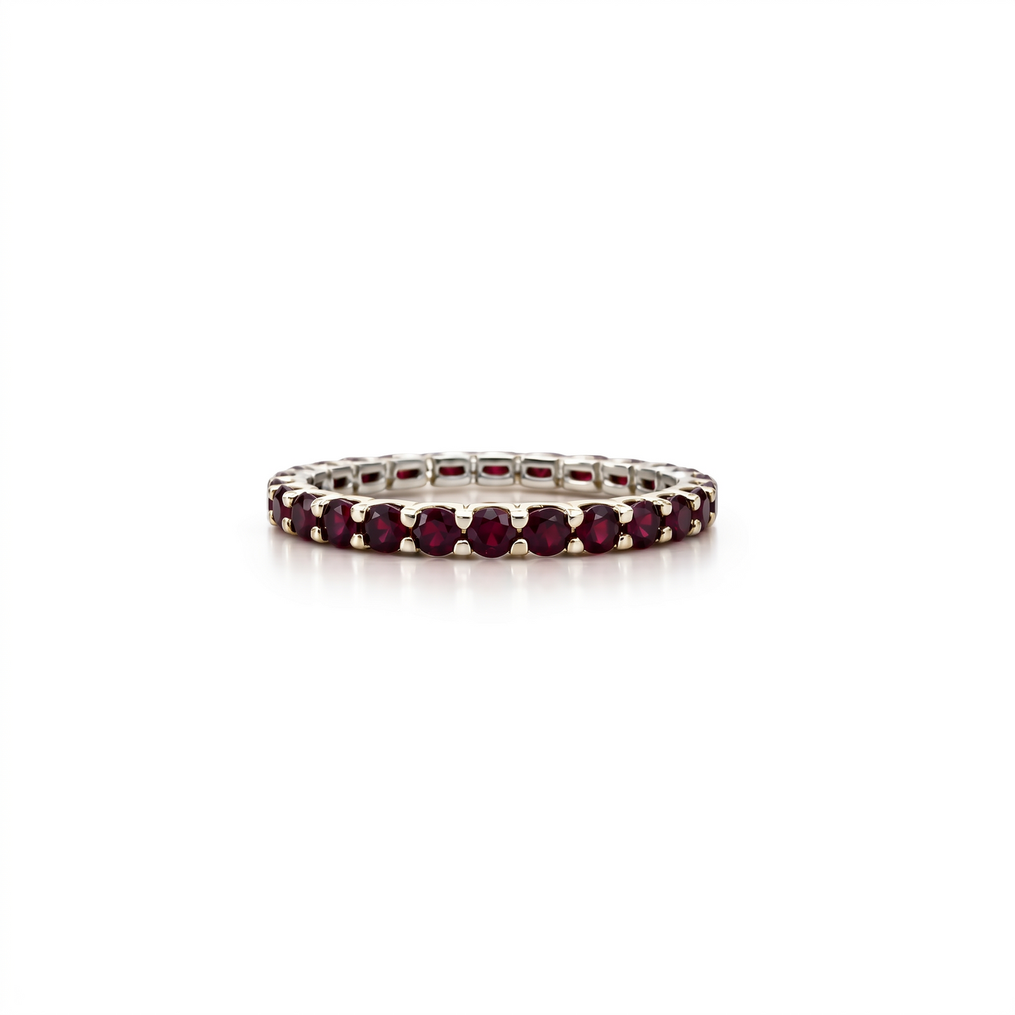 Linea Midi Ring – Deep Red Garnet