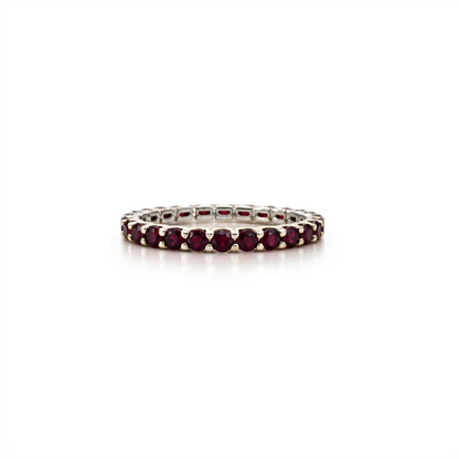 Linea Midi Ring – Deep Red Garnet