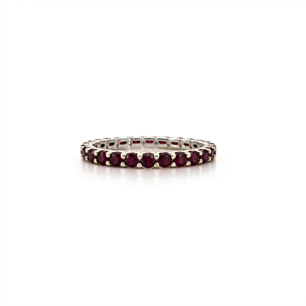 Linea Midi Ring – Deep Red Garnet