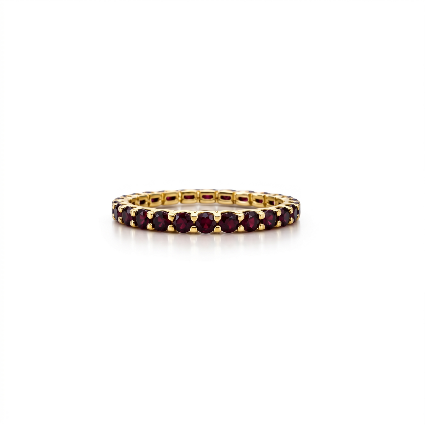 Linea Midi Ring – Deep Red Garnet