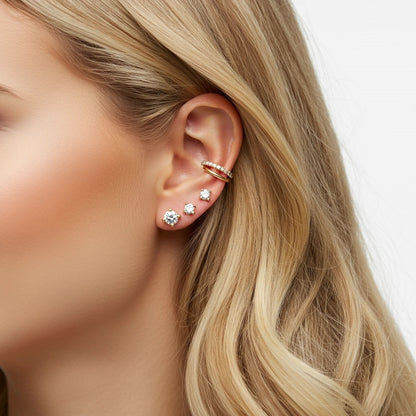 Juno Grande Stud Earrings – Colombian Green Emerald