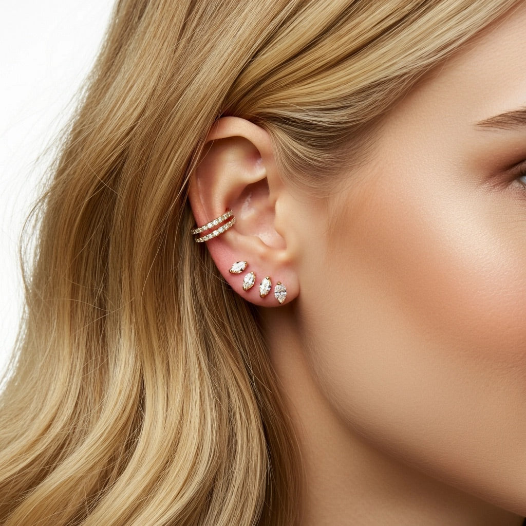 Linea Mini Ear Cuff – Light Blue Aquamarine