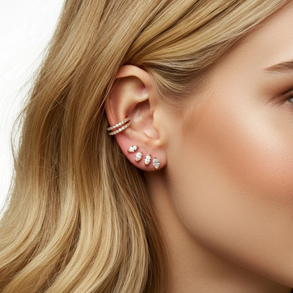 Linea Mini Ear Cuff – Colombian Green Emerald