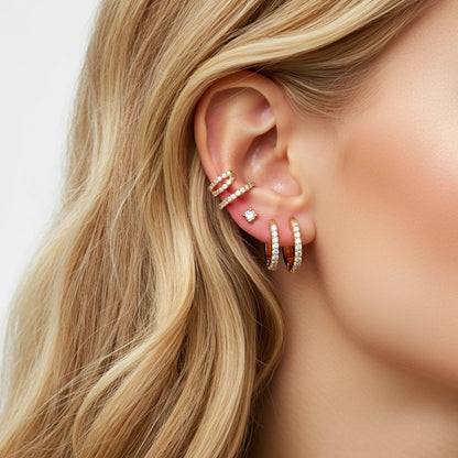 Juno Grande Stud Earrings – Colombian Green Emerald