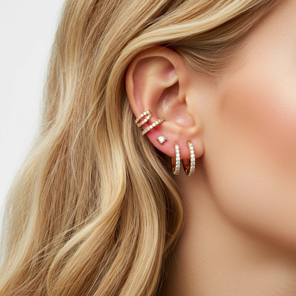 Juno Stud Earrings – White Diamond