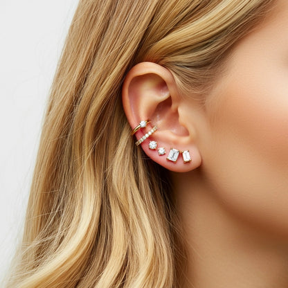 Juno Grande Stud Earrings – Colombian Green Emerald