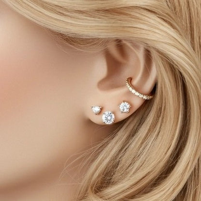 Juno Grande Stud Earrings – Colombian Green Emerald