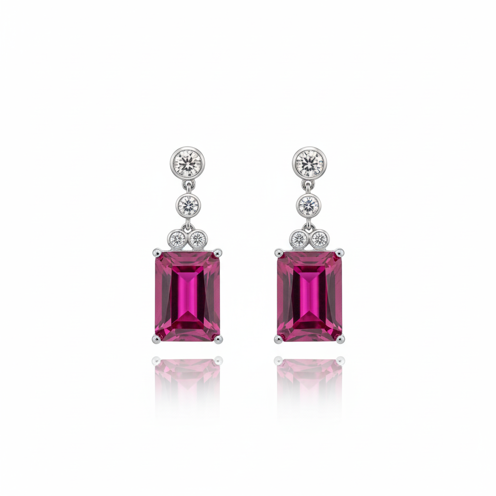 Nexus Drop Earrings – Purple Sapphire