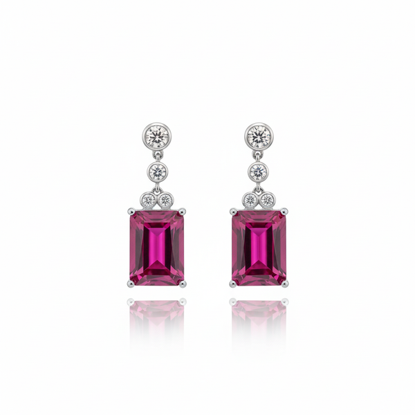 Nexus Drop Earrings – Purple Sapphire