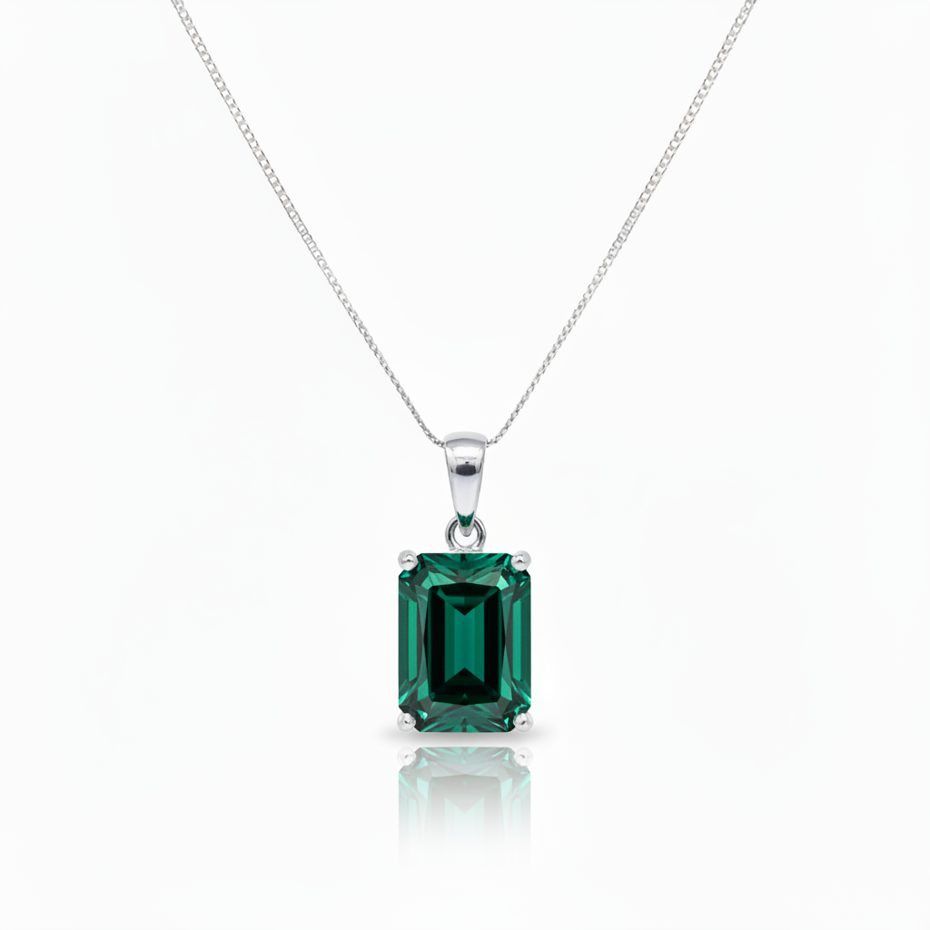 Nexus Statement Pendant – Zambian Green Emerald