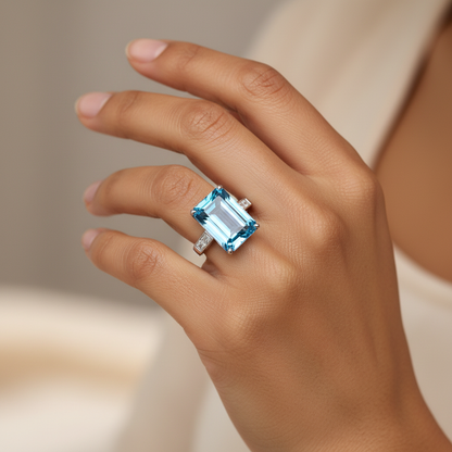 Nexus Atlas Ring –  Teal Blue Spinel