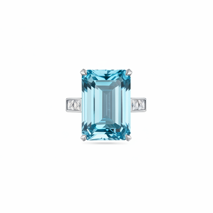 Nexus Atlas Ring –  Teal Blue Spinel