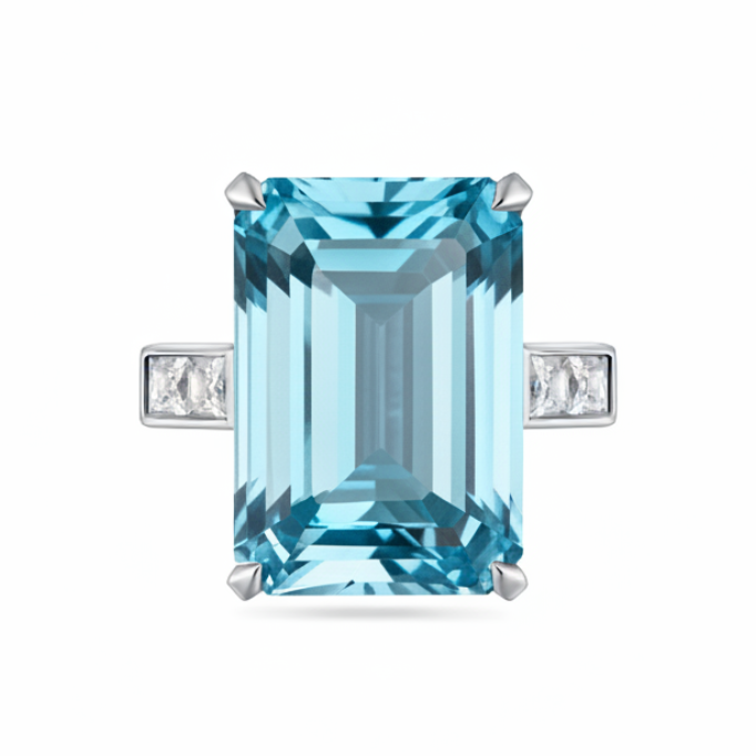 Nexus Atlas Ring – Teal Blue Spinel
