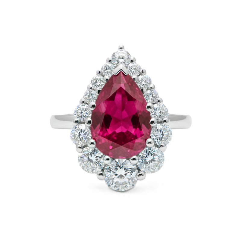 Nova Halo Ring – Red Ruby