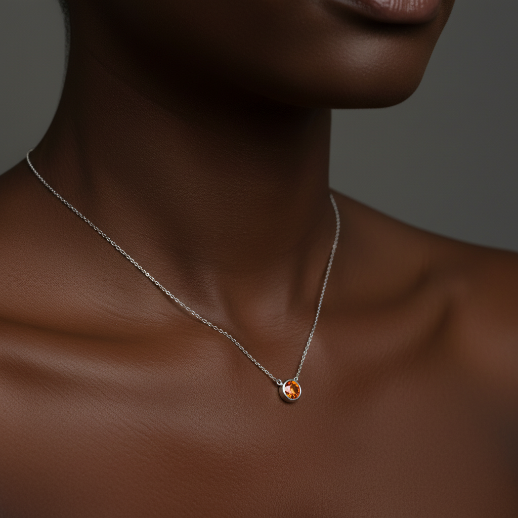 Forma Solitaire Necklace – White Diamond