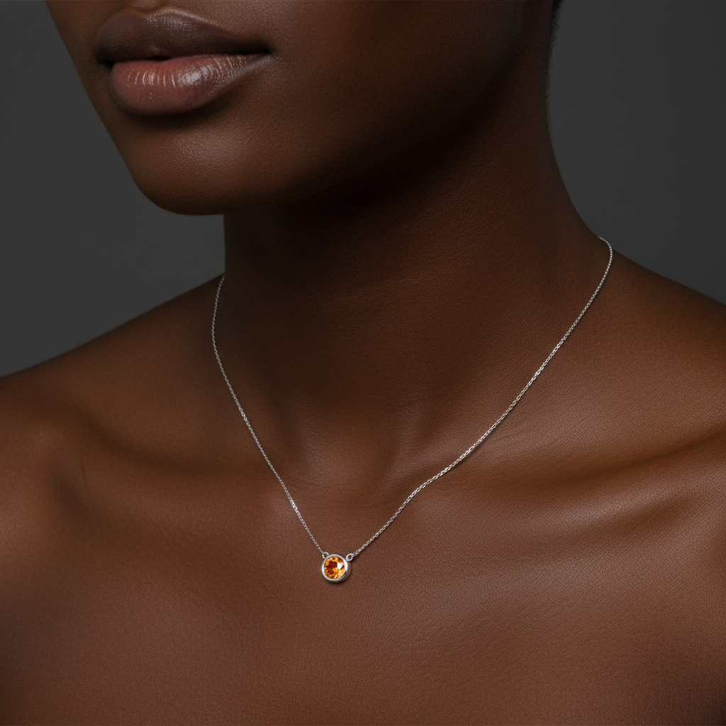 Forma Solitaire Necklace – White Diamond