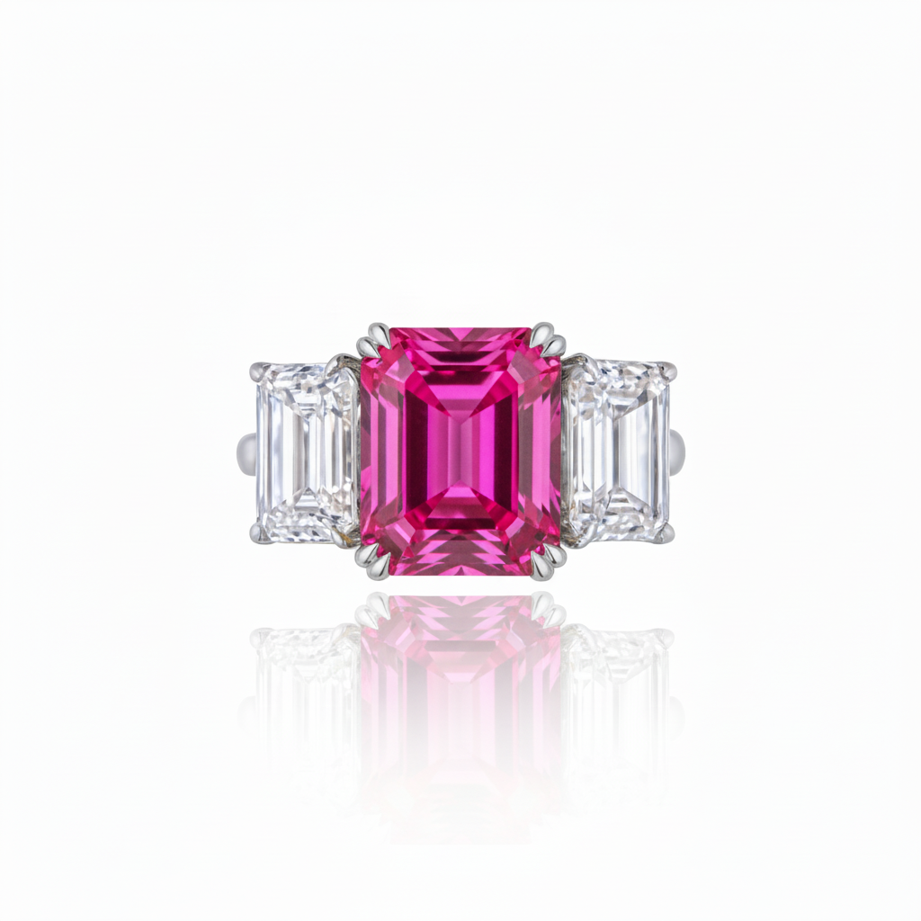 Nexus Trilogy Ring – Vivid Pink Sapphire