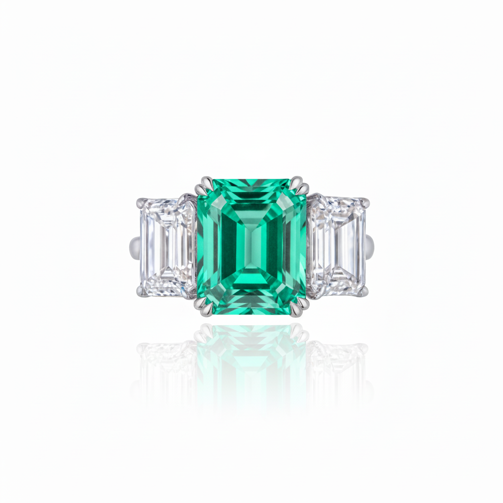 Nexus Trilogy Ring – Colombian Green Emerald