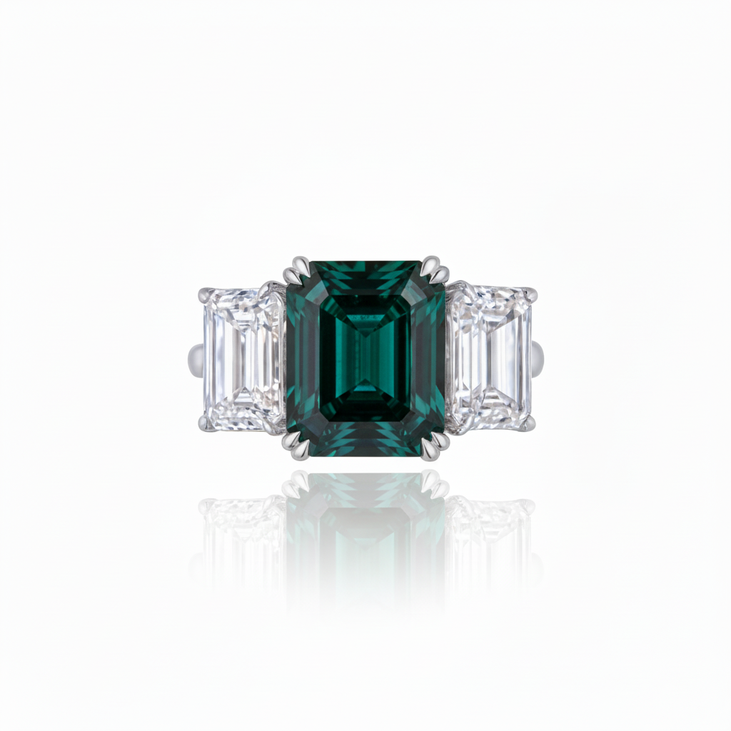 Nexus Trilogy Ring – Zambian Green Emerald