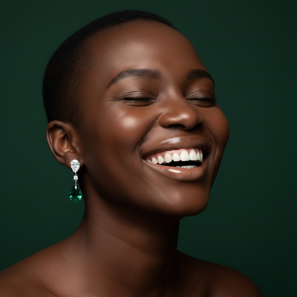 Nova Versus Earrings – Zambian Green Emerald