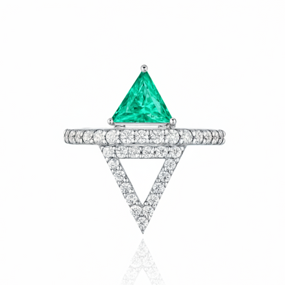 Aria Delta Ring – Colombian Green Emerald