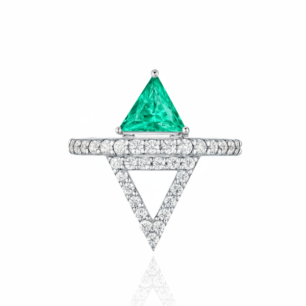 Aria Delta Ring – Colombian Green Emerald