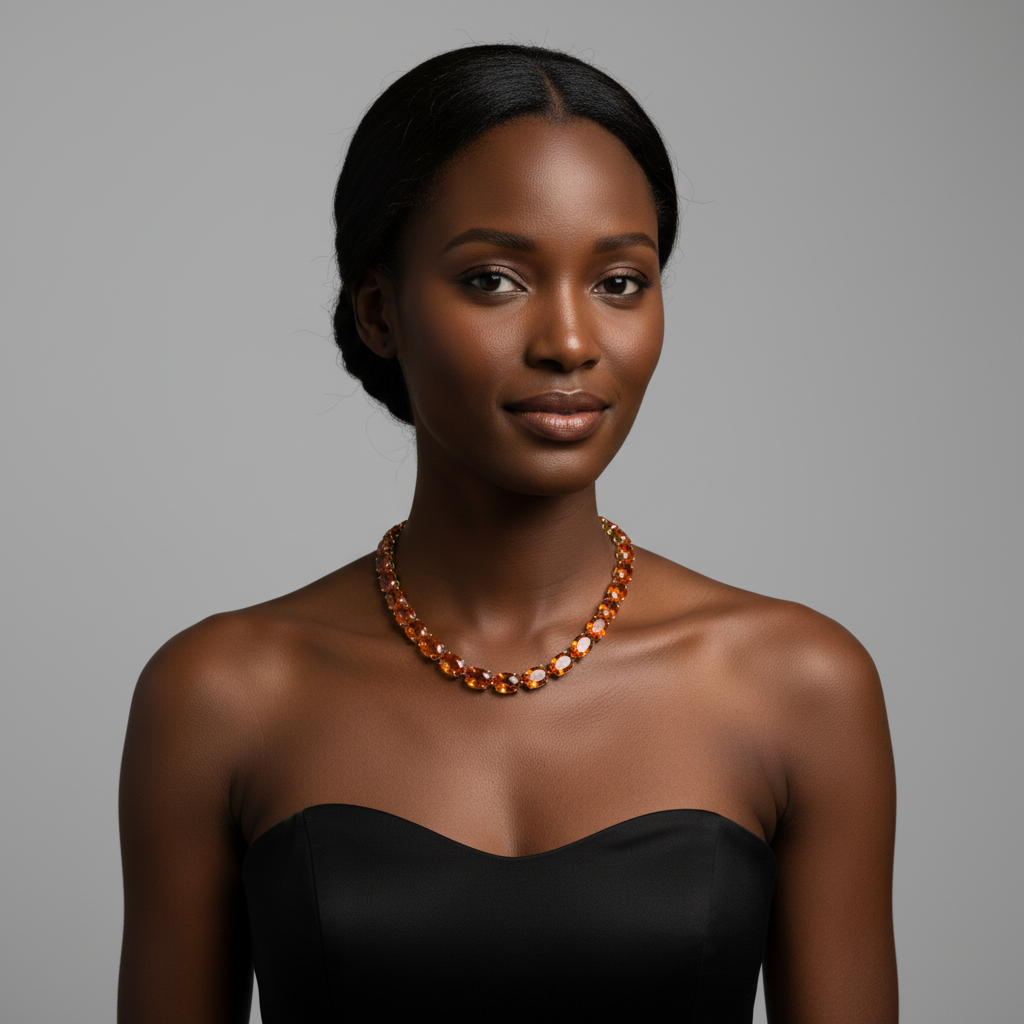 Velara Gala Necklace – Orange Padparascha Sapphire