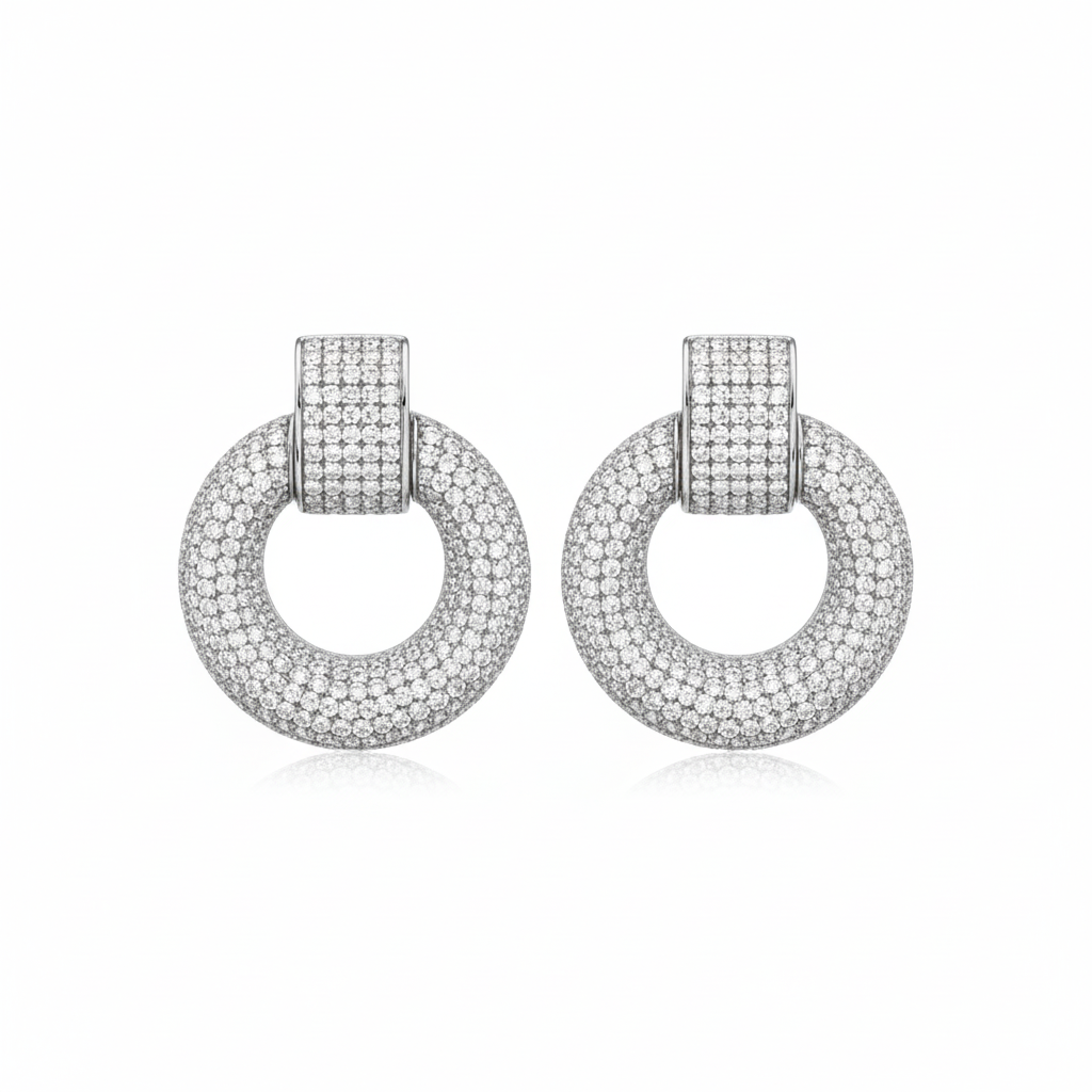 Linea Axis Grande Earrings – White Diamond