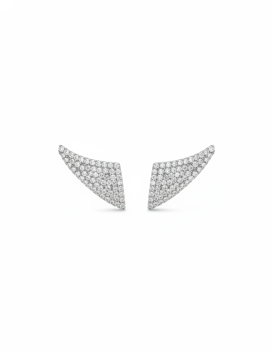 Linea Wings Earrings – White Diamond
