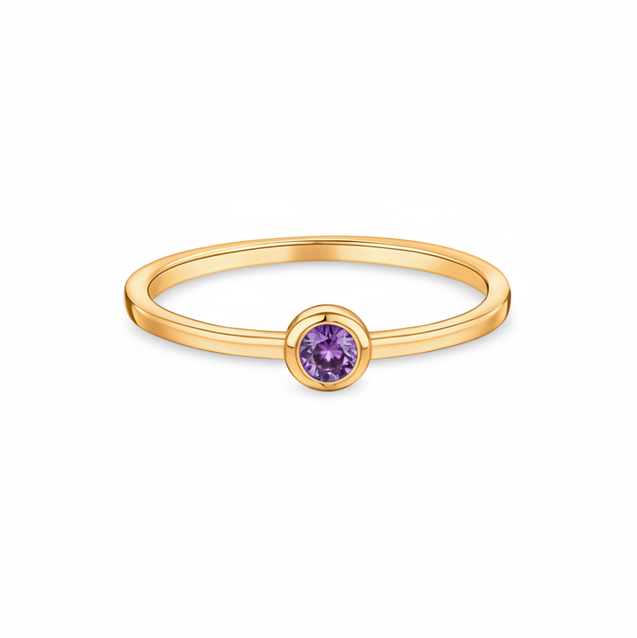 Forma Mini Solitaire Ring – Purple Sapphire
