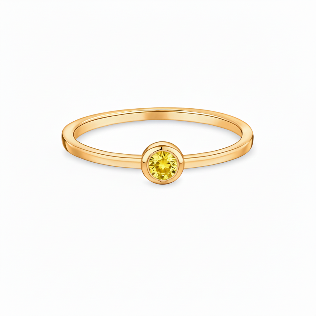 Forma Midi Solitaire Ring – Yellow Sapphire
