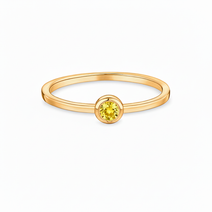 Forma Midi Solitaire Ring – Yellow Sapphire