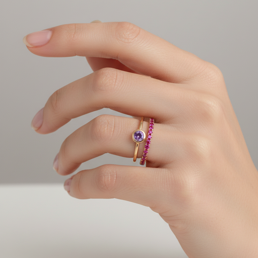 Forma Midi Solitaire Ring – Yellow Sapphire