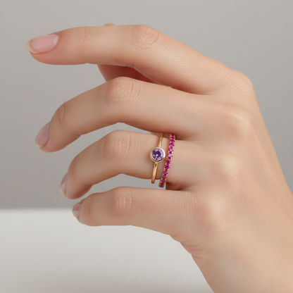 Forma Midi Solitaire Ring – Yellow Sapphire