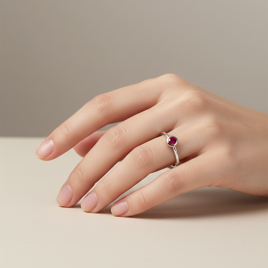 Forma Midi Solitaire Ring – Yellow Sapphire