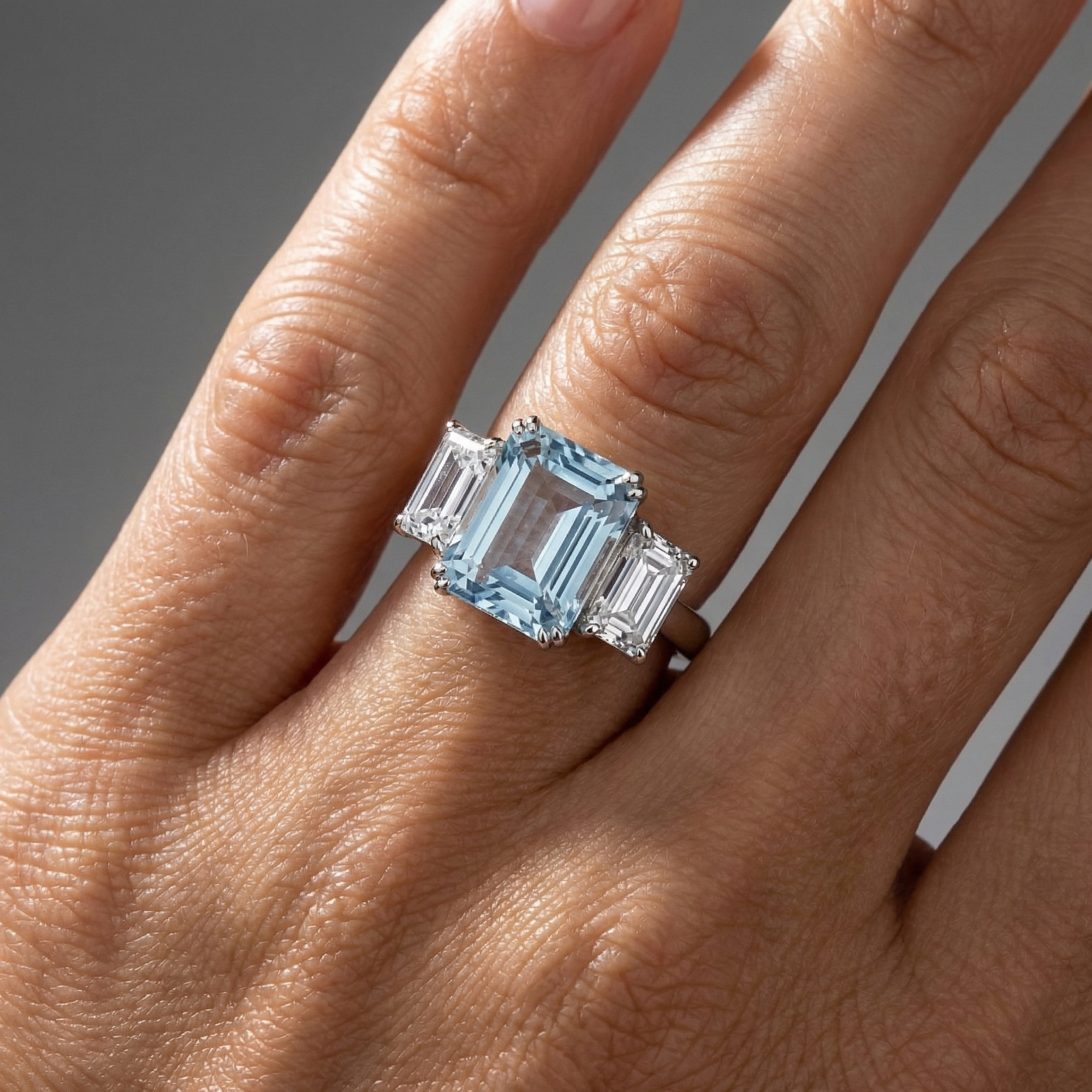 Nexus Trilogy Ring – Light Blue Aquamarine