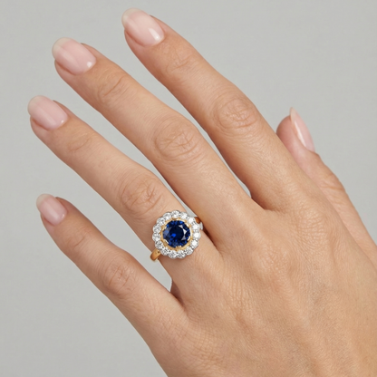 Juno Daisy Ring – Blue Sapphire