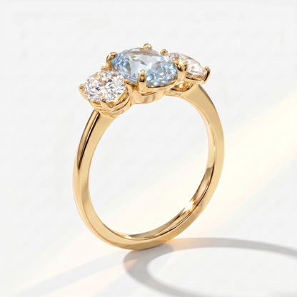 Velara Trilogy Ring – Light Blue Aquamarine