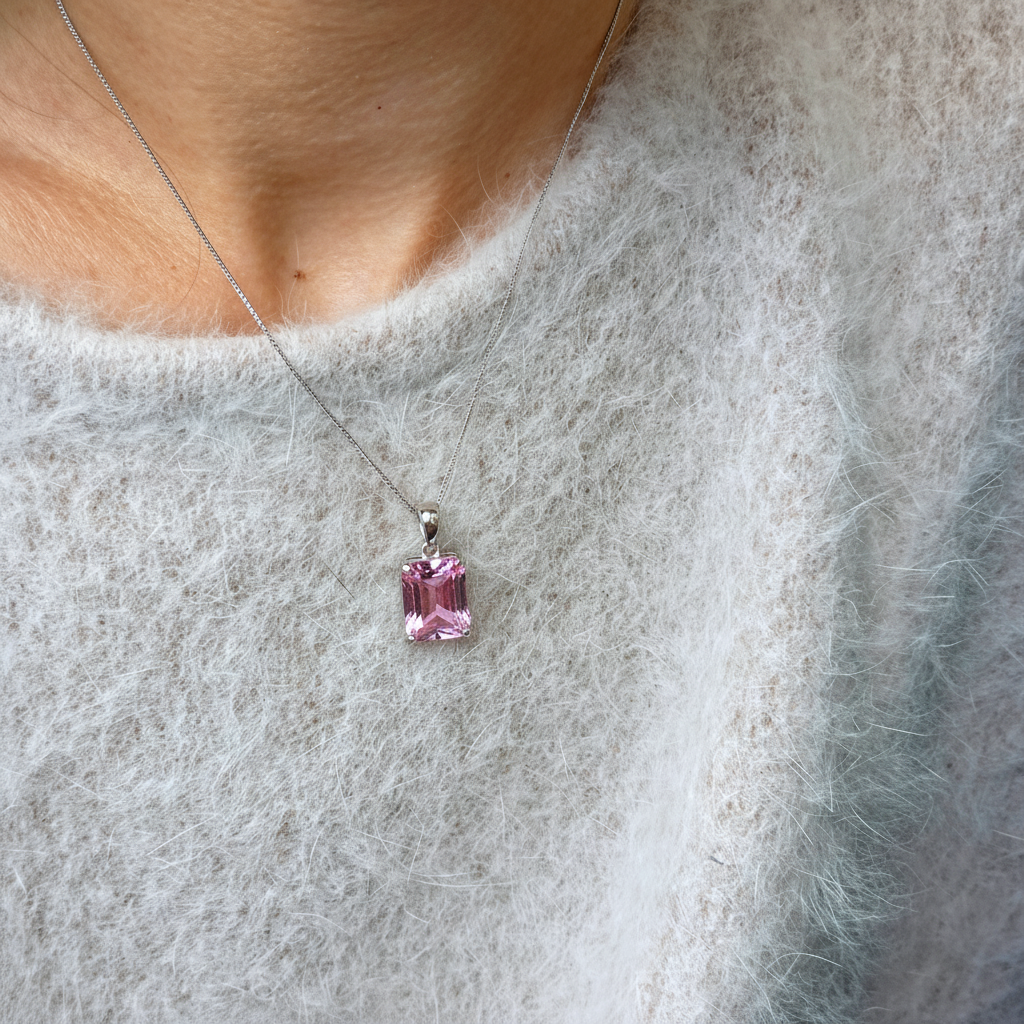 Nexus Statement Pendant – Light Pink Sapphire