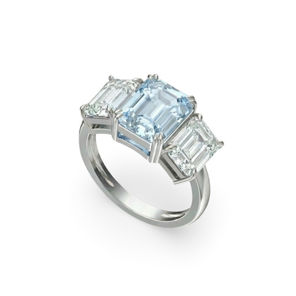 Nexus Trilogy Ring – Light Blue Aquamarine