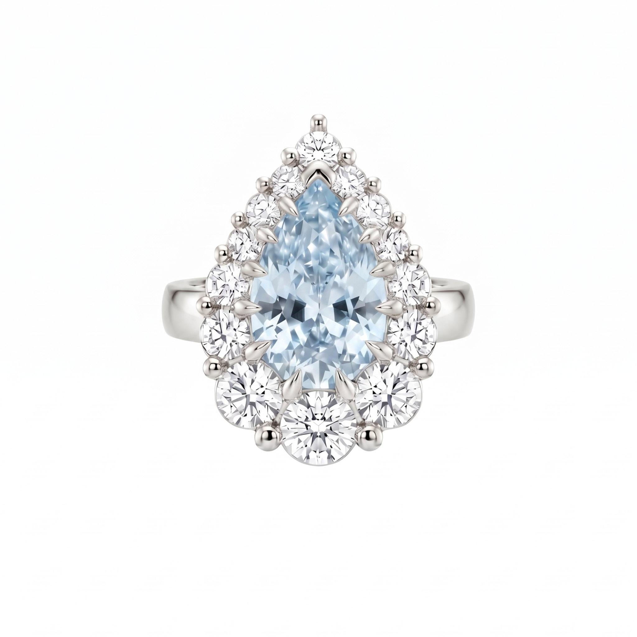 Nova Halo Ring – Light Blue Aquamarine