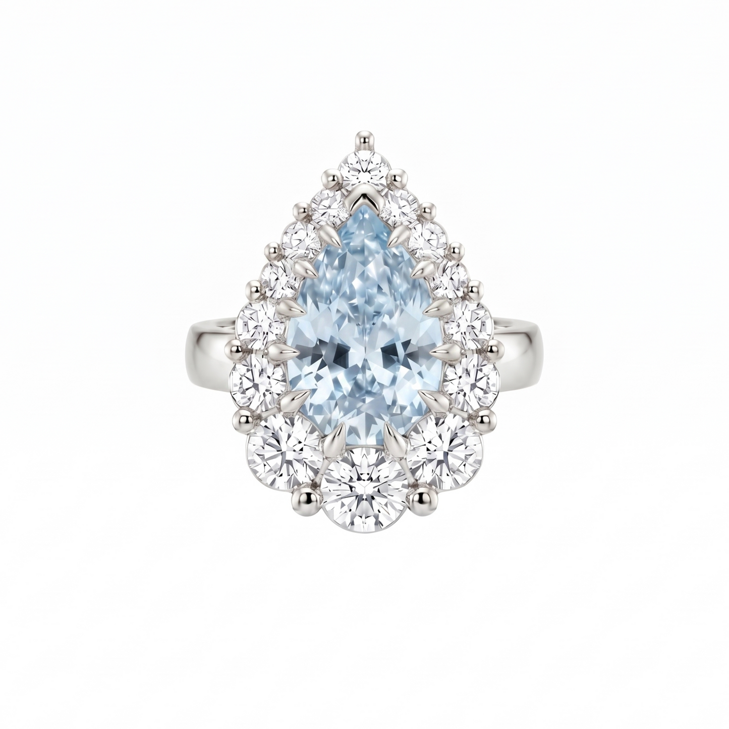 Nova Halo Ring – Light Blue Aquamarine