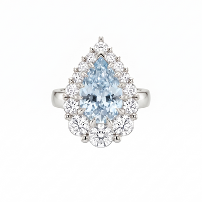 Nova Halo Ring – Light Blue Aquamarine