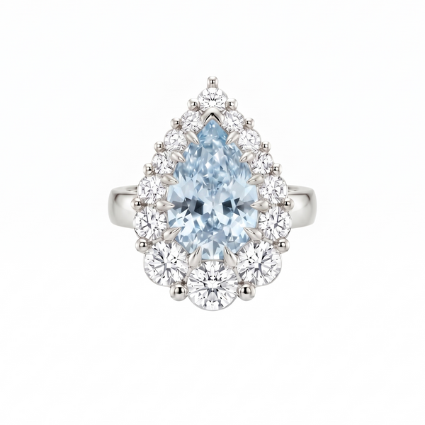 Nova Halo Ring – Light Blue Aquamarine